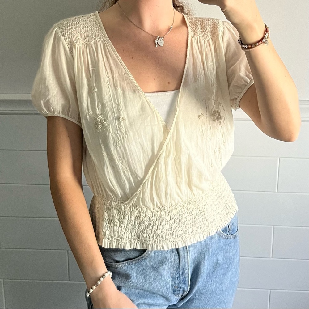 Armand Ventilo Sheer Cream Blouse